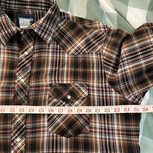 Y2K Wrangler Shirt Mens Plaid Pearl Snap Western Cowboy Winchester Grunge - Picture 4 of 6